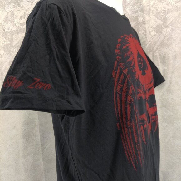 Zero Foxtrot Shirt Mens XL Black Red Predator Skull Graphic Tee Stay Zero USA - Picture 5 of 11